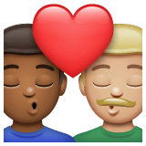 Whatsapp design of the kiss: man man medium-dark skin tone medium-light skin tone emoji verson:2.23.2.72