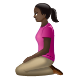 Whatsapp design of the woman kneeling: dark skin tone emoji verson:2.23.2.72