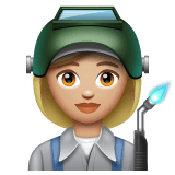 Whatsapp design of the woman factory worker: medium-light skin tone emoji verson:2.23.2.72
