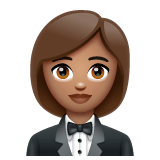 Whatsapp design of the woman in tuxedo: medium skin tone emoji verson:2.23.2.72