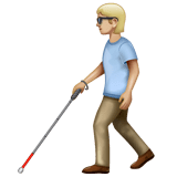 Whatsapp design of the person with white cane: medium-light skin tone emoji verson:2.23.2.72