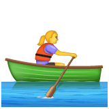 Whatsapp design of the woman rowing boat emoji verson:2.23.2.72