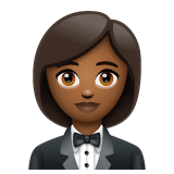 Whatsapp design of the woman in tuxedo: medium-dark skin tone emoji verson:2.23.2.72