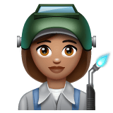 Whatsapp design of the woman factory worker: medium skin tone emoji verson:2.23.2.72