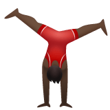 Whatsapp design of the man cartwheeling: dark skin tone emoji verson:2.23.2.72