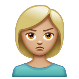 Whatsapp design of the person pouting: medium-light skin tone emoji verson:2.23.2.72
