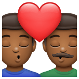 Whatsapp design of the kiss: man man medium-dark skin tone emoji verson:2.23.2.72