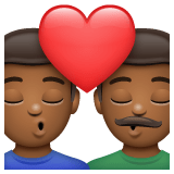 Whatsapp design of the kiss: man man medium-dark skin tone emoji verson:2.23.2.72