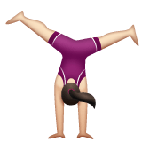 Whatsapp design of the woman cartwheeling: light skin tone emoji verson:2.23.2.72