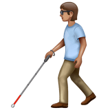 Whatsapp design of the person with white cane: medium skin tone emoji verson:2.23.2.72