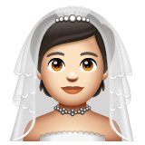 Whatsapp design of the person with veil: light skin tone emoji verson:2.23.2.72