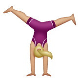 Whatsapp design of the woman cartwheeling: medium-light skin tone emoji verson:2.23.2.72