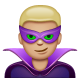 Whatsapp design of the man supervillain: medium-light skin tone emoji verson:2.23.2.72