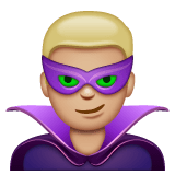 Whatsapp design of the man supervillain: medium-light skin tone emoji verson:2.23.2.72
