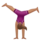 Whatsapp design of the woman cartwheeling: medium skin tone emoji verson:2.23.2.72
