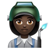 Whatsapp design of the woman factory worker: dark skin tone emoji verson:2.23.2.72