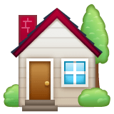 Whatsapp design of the house with garden emoji verson:2.23.2.72