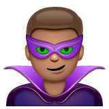 Whatsapp design of the man supervillain: medium skin tone emoji verson:2.23.2.72
