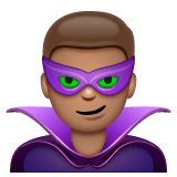 Whatsapp design of the man supervillain: medium skin tone emoji verson:2.23.2.72