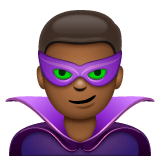 Whatsapp design of the man supervillain: medium-dark skin tone emoji verson:2.23.2.72