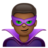 Whatsapp design of the man supervillain: medium-dark skin tone emoji verson:2.23.2.72