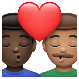 Whatsapp design of the kiss: man man dark skin tone medium skin tone emoji verson:2.23.2.72