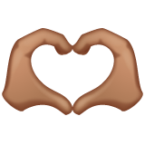 Whatsapp design of the heart hands: medium skin tone emoji verson:2.23.2.72