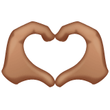 Whatsapp design of the heart hands: medium skin tone emoji verson:2.23.2.72