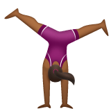 Whatsapp design of the woman cartwheeling: medium-dark skin tone emoji verson:2.23.2.72