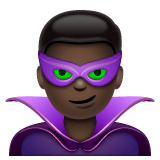 Whatsapp design of the man supervillain: dark skin tone emoji verson:2.23.2.72