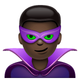 Whatsapp design of the man supervillain: dark skin tone emoji verson:2.23.2.72