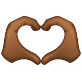 Whatsapp design of the heart hands: medium-dark skin tone emoji verson:2.23.2.72