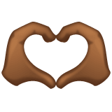 Whatsapp design of the heart hands: medium-dark skin tone emoji verson:2.23.2.72