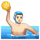 Whatsapp design of the person playing water polo: light skin tone emoji verson:2.23.2.72