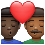 Whatsapp design of the kiss: man man dark skin tone medium-dark skin tone emoji verson:2.23.2.72