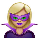 Whatsapp design of the woman supervillain: medium-light skin tone emoji verson:2.23.2.72