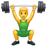Whatsapp design of the person lifting weights emoji verson:2.23.2.72