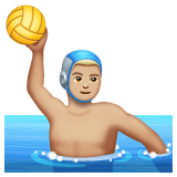 Whatsapp design of the person playing water polo: medium-light skin tone emoji verson:2.23.2.72