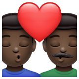 Whatsapp design of the kiss: man man dark skin tone emoji verson:2.23.2.72
