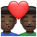 Whatsapp design of the kiss: man man dark skin tone emoji verson:2.23.2.72