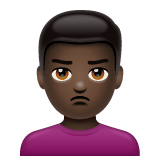 Whatsapp design of the man pouting: dark skin tone emoji verson:2.23.2.72
