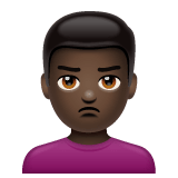 Whatsapp design of the man pouting: dark skin tone emoji verson:2.23.2.72