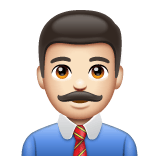 Whatsapp design of the man office worker: light skin tone emoji verson:2.23.2.72