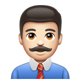 Whatsapp design of the man office worker: light skin tone emoji verson:2.23.2.72