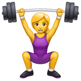 Whatsapp design of the woman lifting weights emoji verson:2.23.2.72