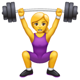 Whatsapp design of the woman lifting weights emoji verson:2.23.2.72