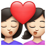 Whatsapp design of the kiss: woman woman light skin tone emoji verson:2.23.2.72