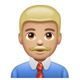 Whatsapp design of the man office worker: medium-light skin tone emoji verson:2.23.2.72