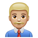 Whatsapp design of the man office worker: medium-light skin tone emoji verson:2.23.2.72