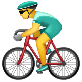 Whatsapp design of the person biking emoji verson:2.23.2.72